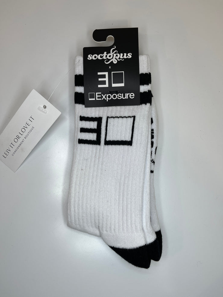 Soctopus White/Black Socks