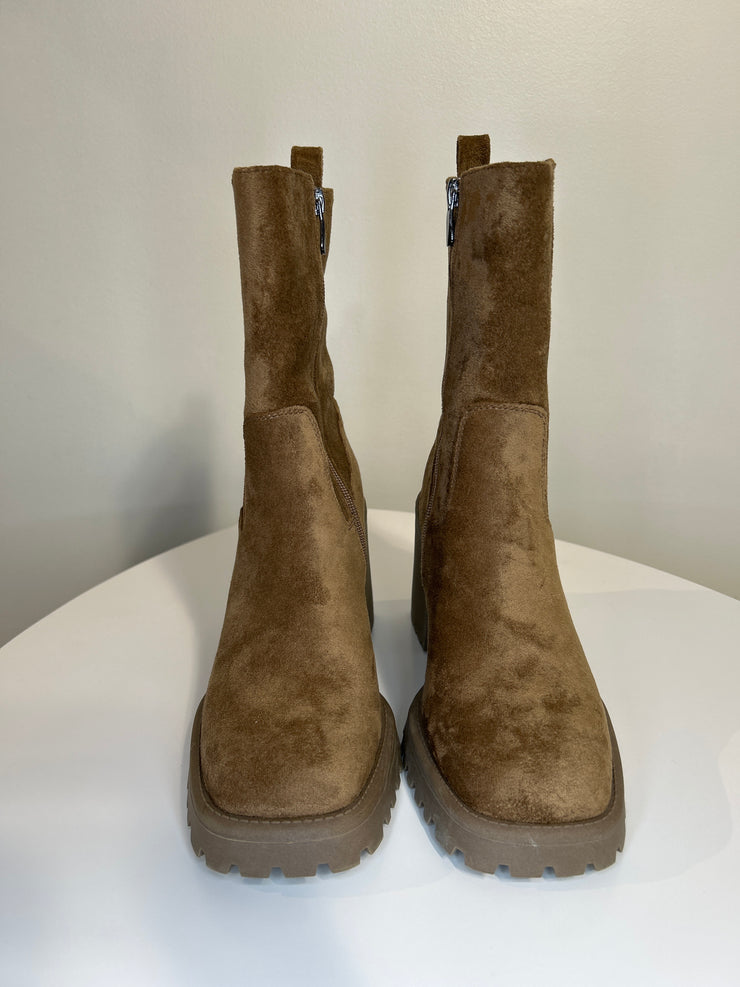 Steve.M Brn PlatformHeel Boots