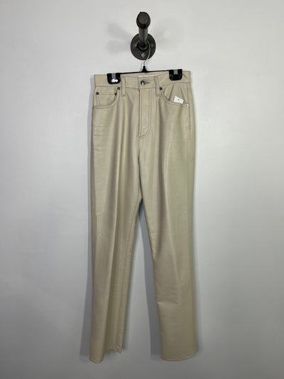 Agolde Cream Leather Pants