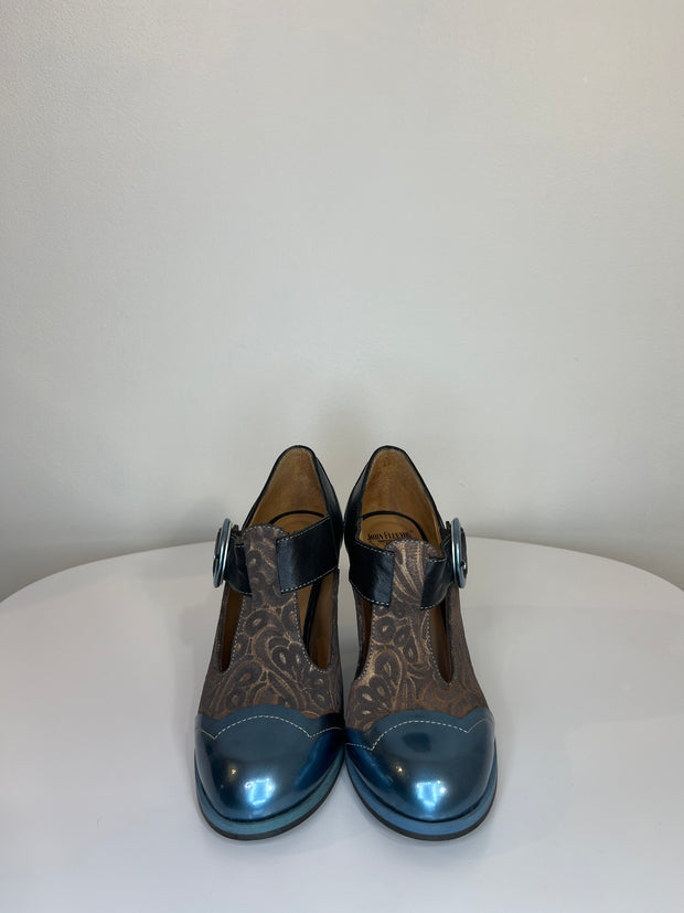 John Fluevog Blue Heels