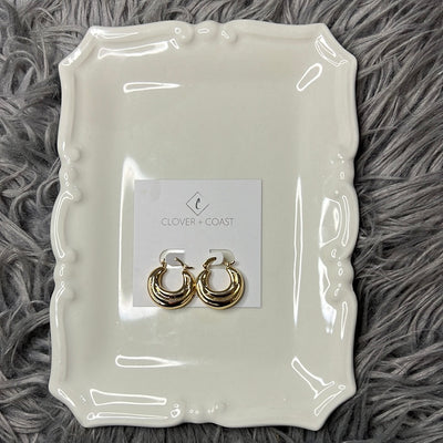 Gold Plated Ripple Hoops