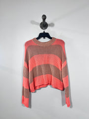 Aerie Pink/Brn Stripe Sweater