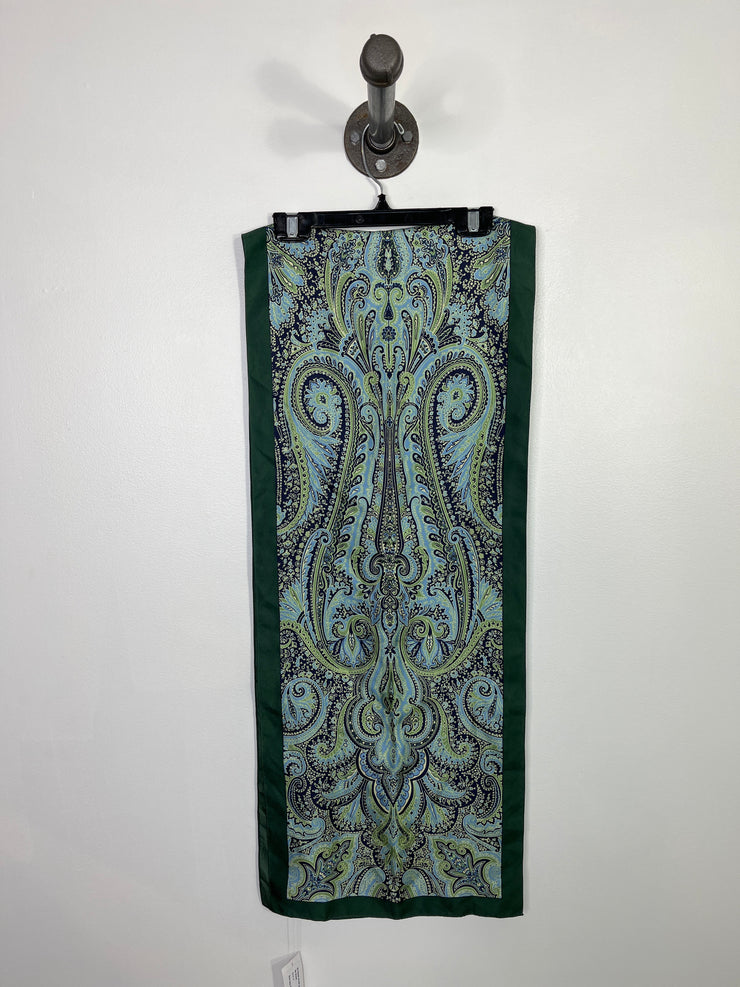 No Brand Grn/Bl Satin Scarf