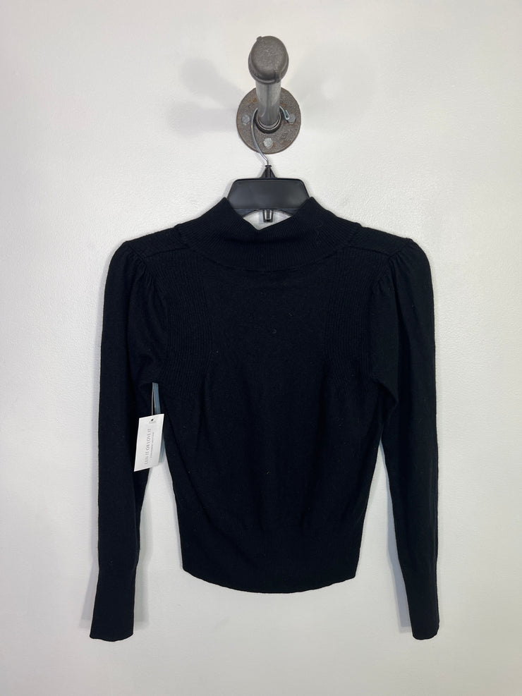 Repeat Blk Wool Mix Lngslv