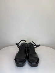 H&M Blk Chunky Open Toe Heel