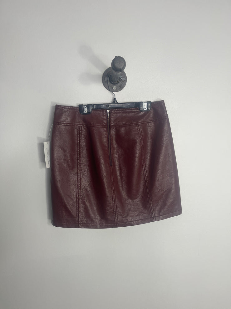 Mini-jupe en cuir marron FP