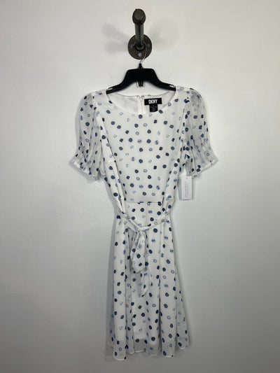 DKNY Wht/Blu Polka Dot Dress
