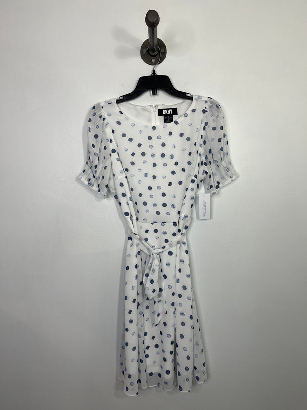 DKNY Wht/Blu Polka Dot Dress