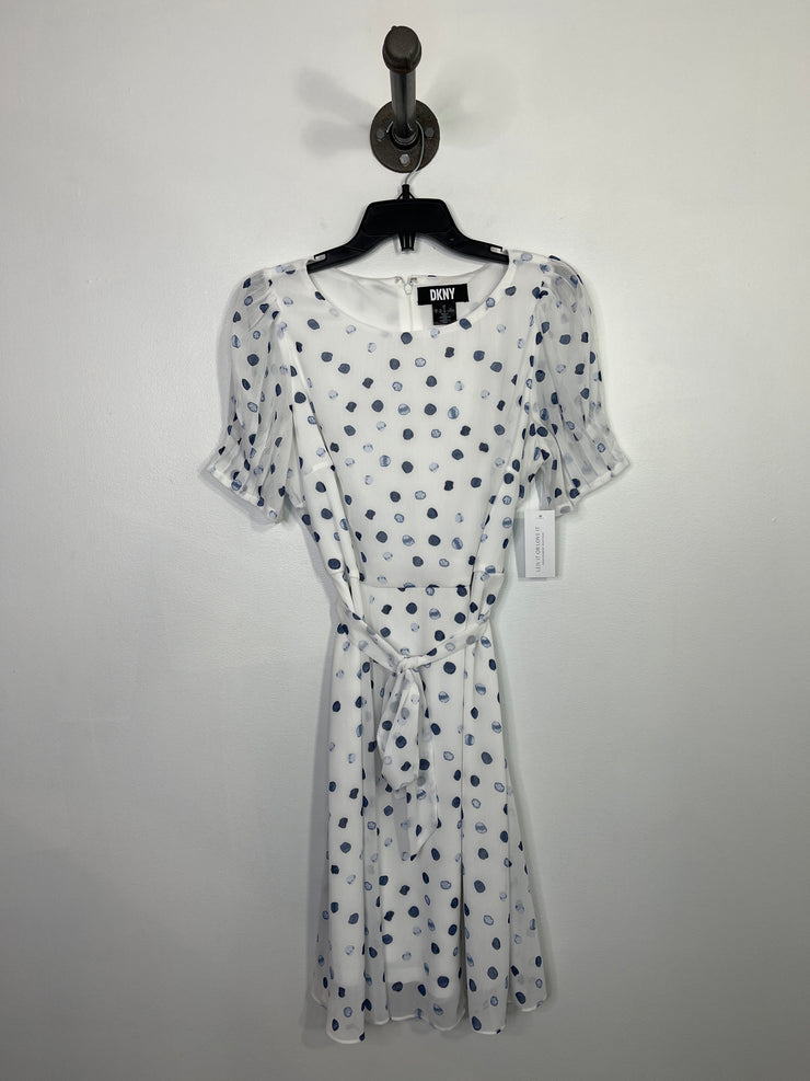 DKNY Wht/Blu Polka Dot Dress