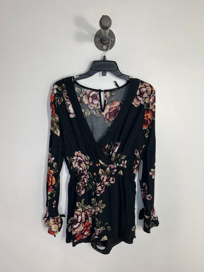 Blu Pepper Blk Floral Romper