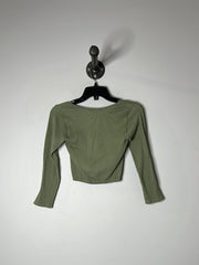 Zara Cropped Green Lsv Shirt
