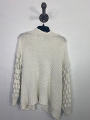 Cloth White Open Cardigan