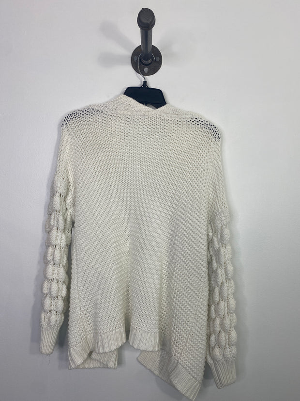 Cloth White Open Cardigan