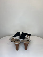Karl L. Blk/Taupe Wedge Heels