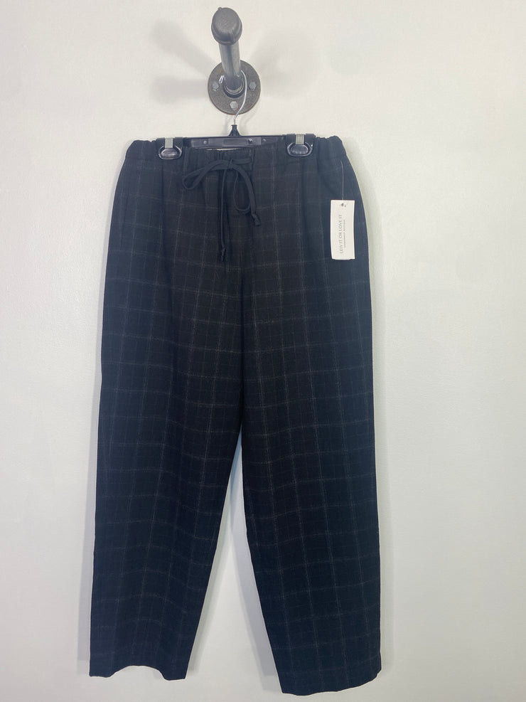Babaton Blk Plaid Tie Trousers