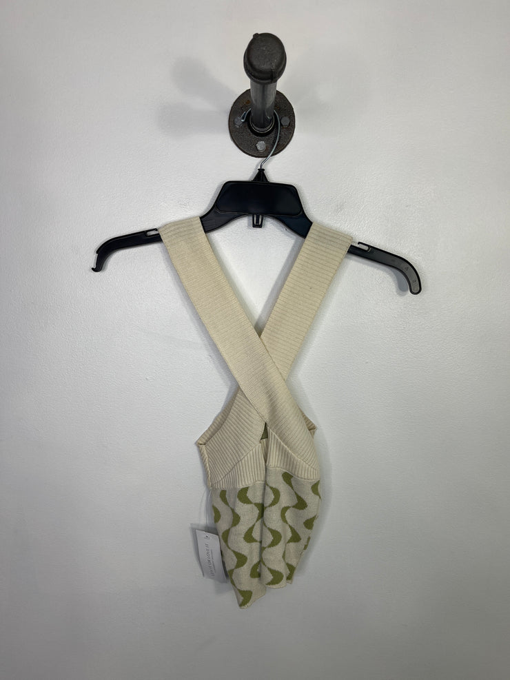 Le Lis Crm/Grn Knit Crop Tank