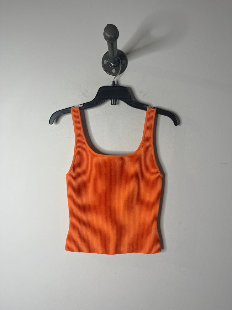 Babaton Orange Ribbed Tank