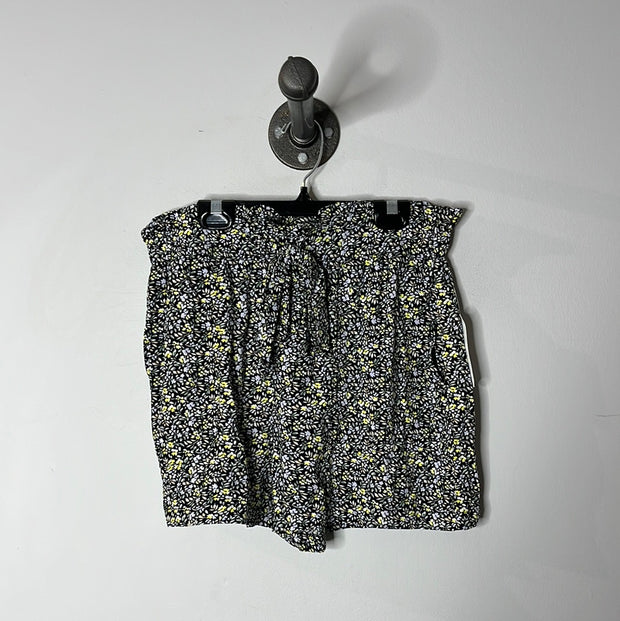 Design Lab Blk Floral Shorts