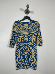 Azur Blue/Beige Sweater Dress