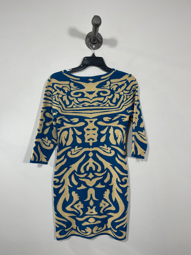 Azur Blue/Beige Sweater Dress