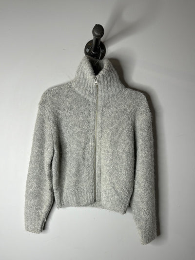 Wilfred Grey Zip-Up Sweater