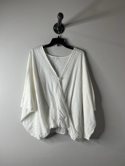 Made in Italy Wht Linen Poncho