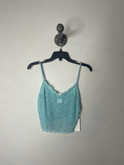 Adrianne Mint Shear Lace Top