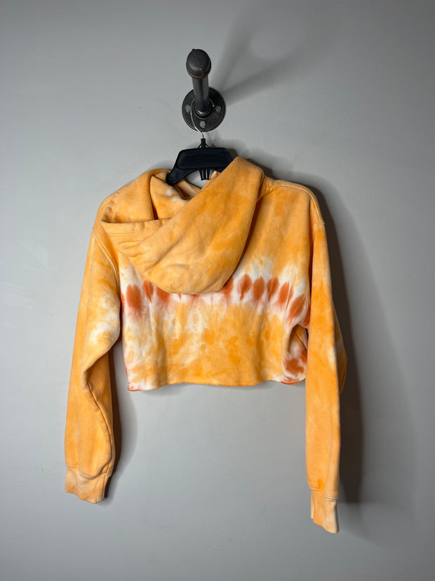 TNA Orange TyeDye Crop Hoodie