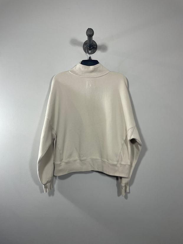 A&F Cream Crop Half Zip