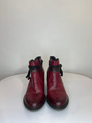 Rieker Maroon Ankle Heel Boots
