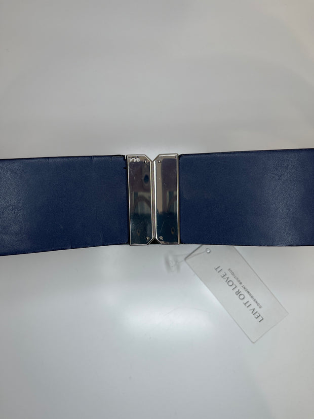 Ralph L. Navy Leather Belt
