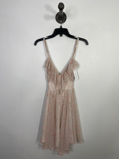 Guess Pnk Floral Ruffle Dress