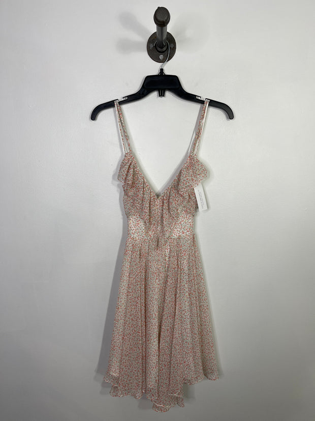 Guess Pnk Floral Ruffle Dress