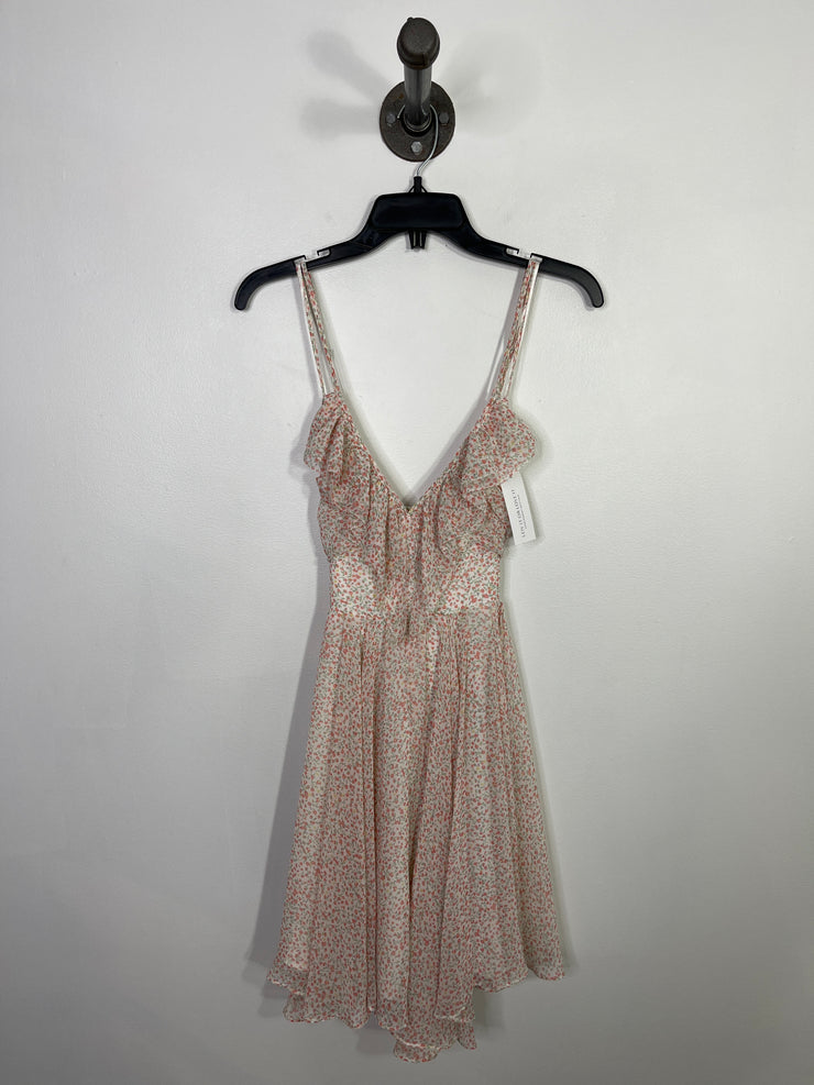 Guess Pnk Floral Ruffle Dress