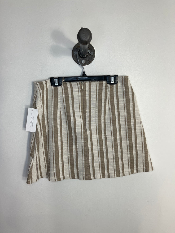MNG Crm/Brn Stripe Mini Skirt