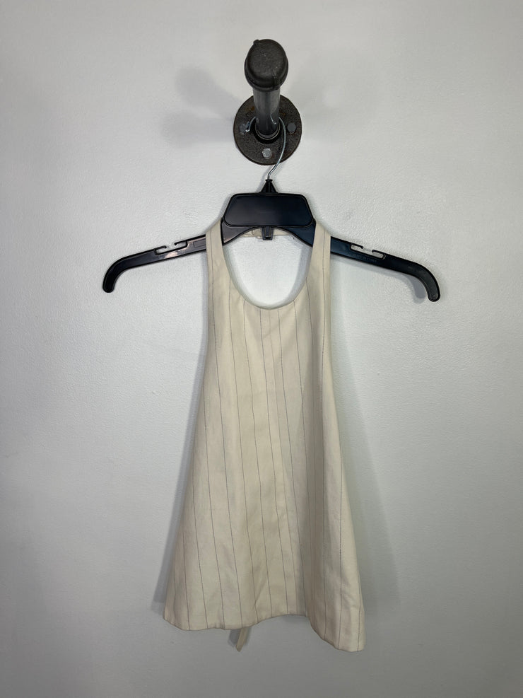 Babaton Wht Pinstripe Halter