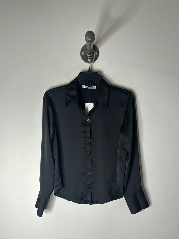 Abercrombie Blk Satin Blouse