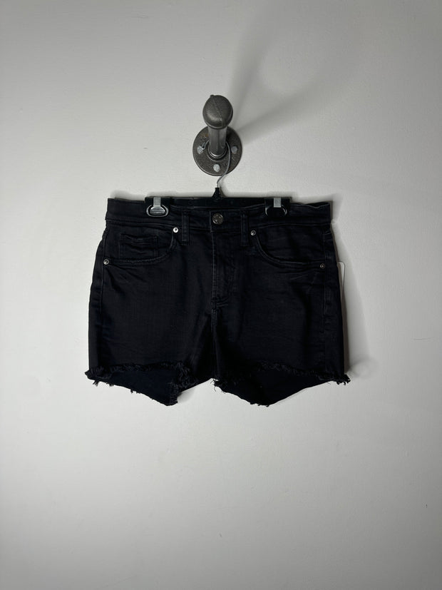 Silver Black Denim Shorts