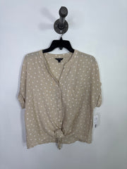 Tahari Beige Poka Dot Blouse