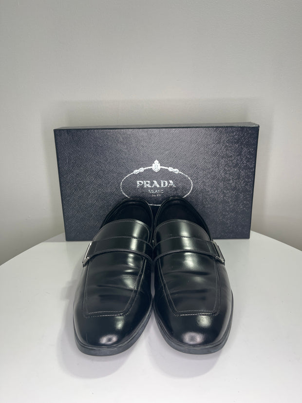 Prada Black Leather Loafers