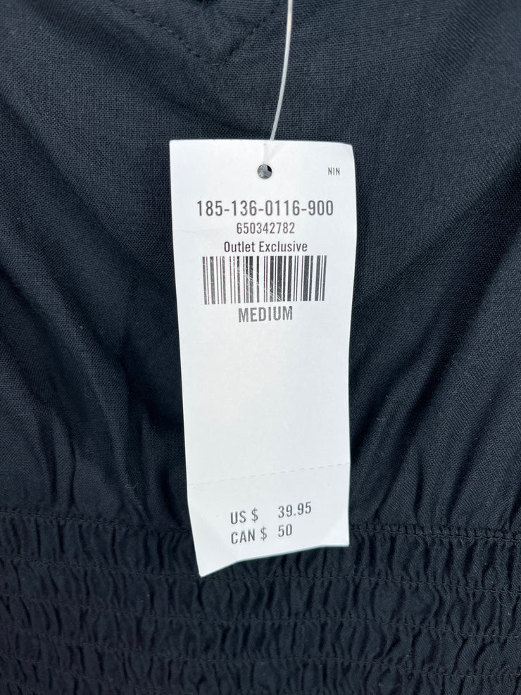 Abercrombie Blk Puff Slv Top