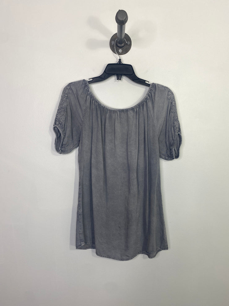 Solitaire Grey Embroidered Top