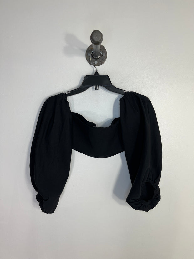 Zara Black Puff Sleeve Top
