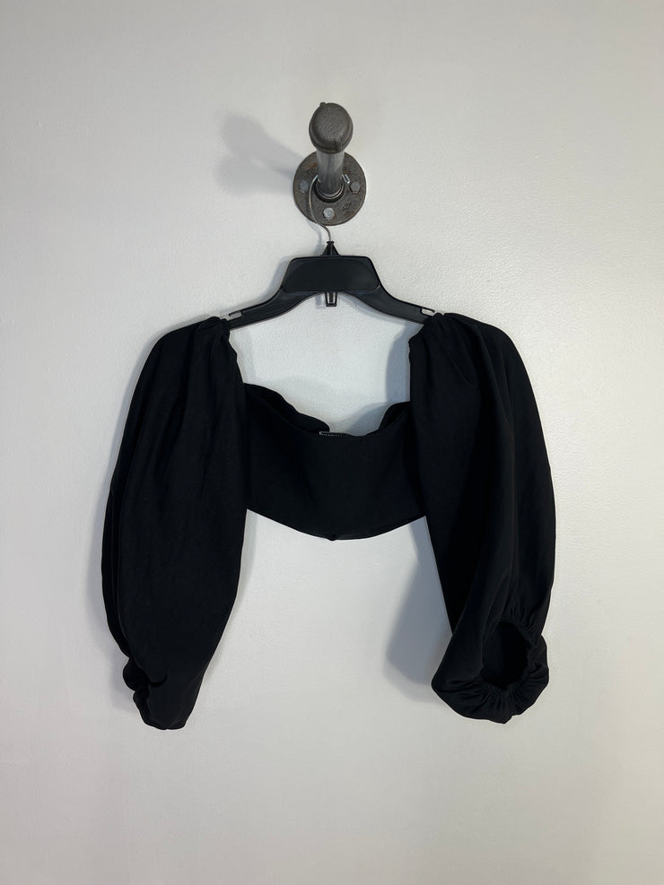 Zara Black Puff Sleeve Top