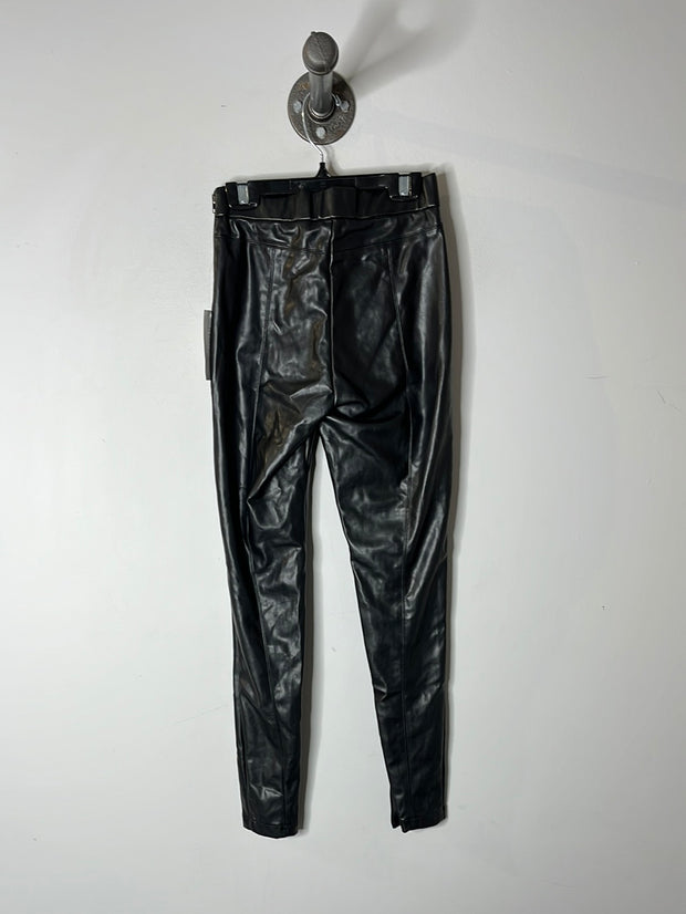 Shinestar Blk Leather Leggings