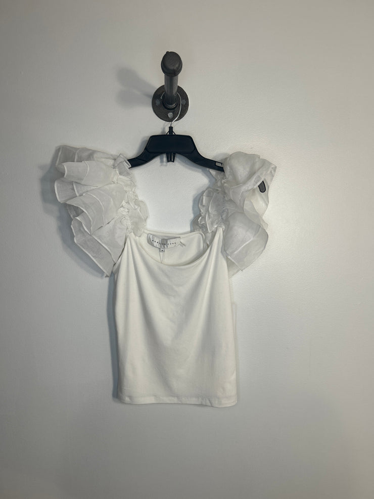 Endless R. Wht Puff Slv Tank