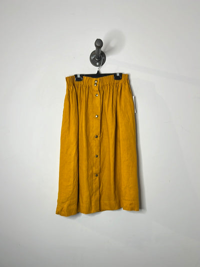 Not Perfect Linen Yellow Skirt