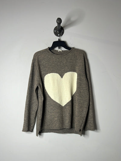 Easel Brown Heart Sweater