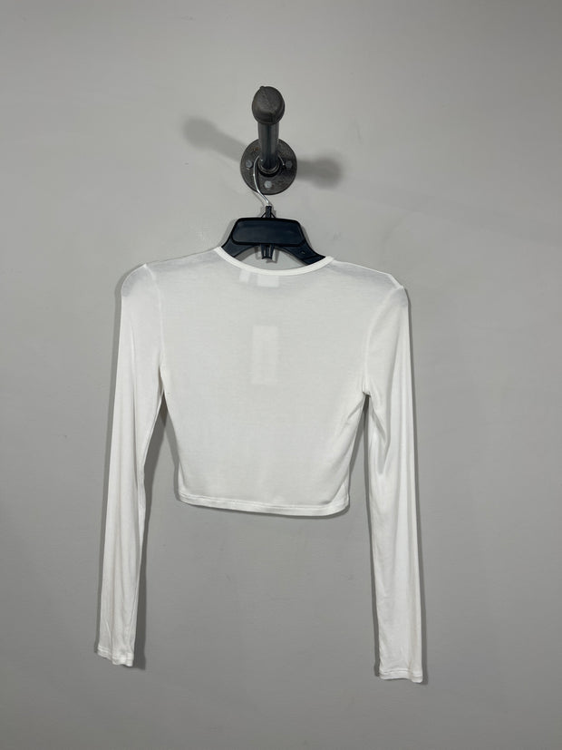 Sun-Deh White Crop Lsv Shirt