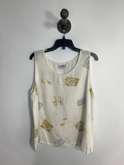 Hot Cotton White Linen Tank